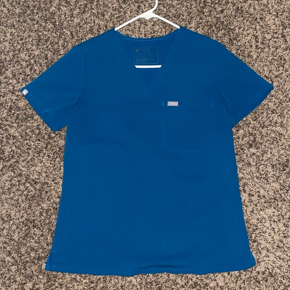 Figs Catarina scrub top: small, Alps blue